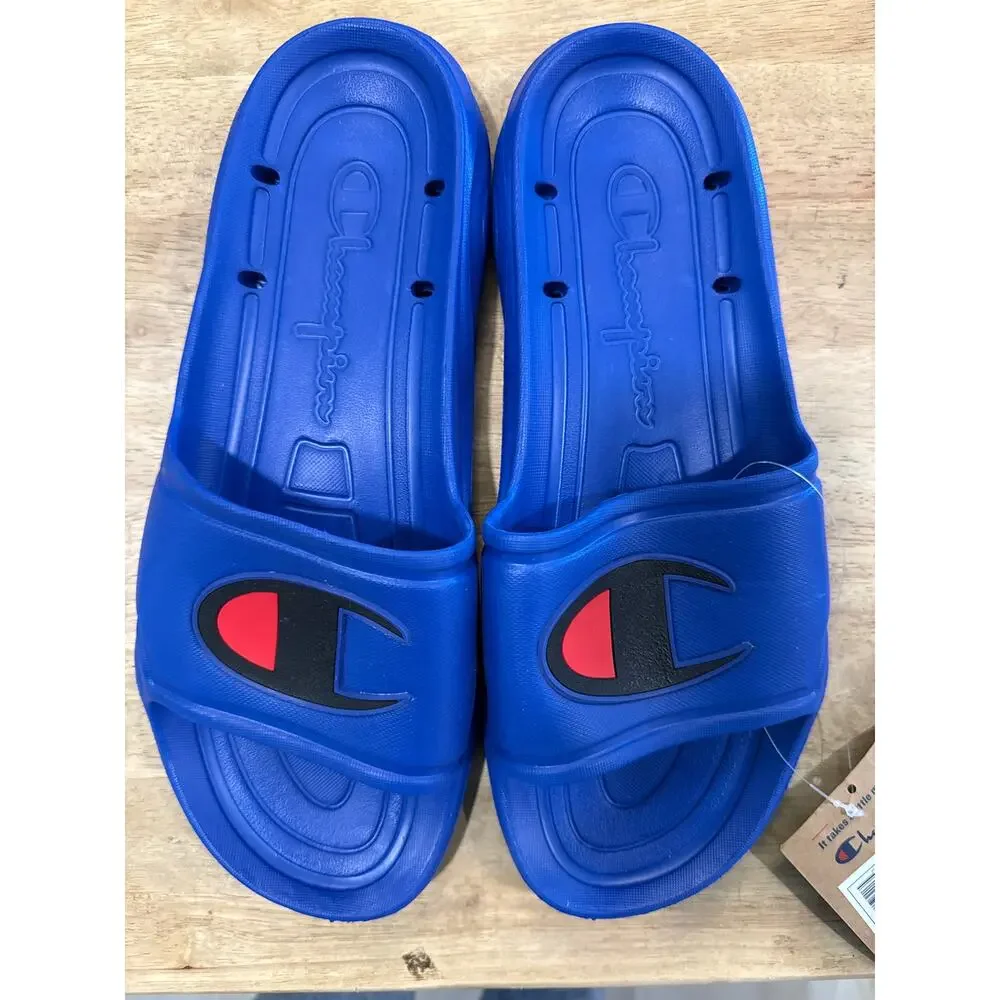 NEW Champion Mens Hydro C Slide Sandals Blue CP101063M Size 9